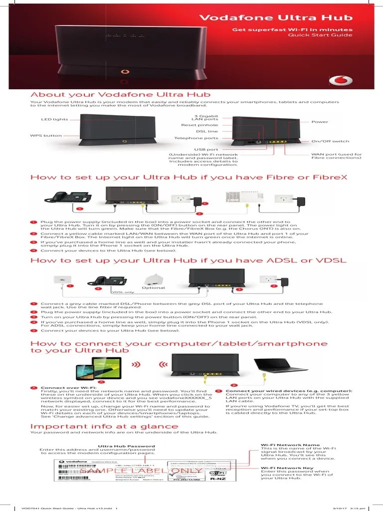 Vodafone Router | PDF | Wi Fi | Digital Subscriber Line