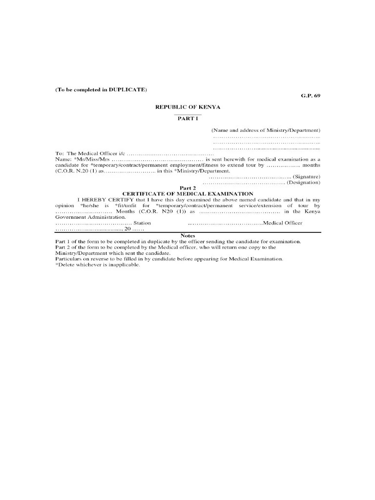 TSC Gp69 Medical Examination Form PDF