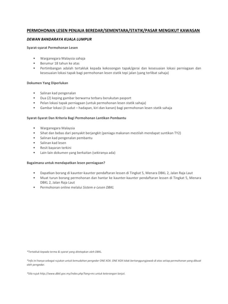 Contoh Surat Permohonan Lesen Perniagaan Contoh Surat Rayuan Lesen