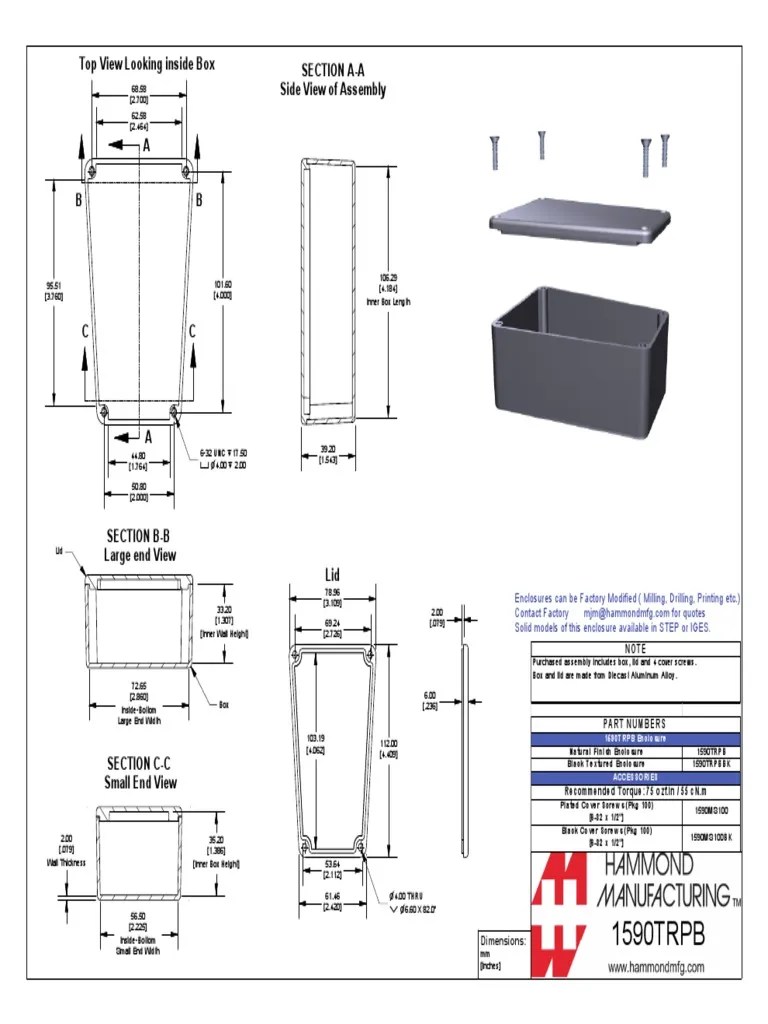 1590TRPB Hammond Box Datasheet PDF