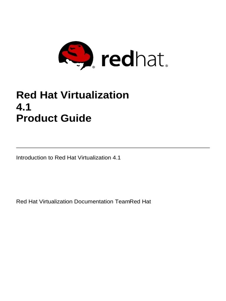 Red Hat Virtualization 4.1 Product Guide en US PDF Computer Cluster