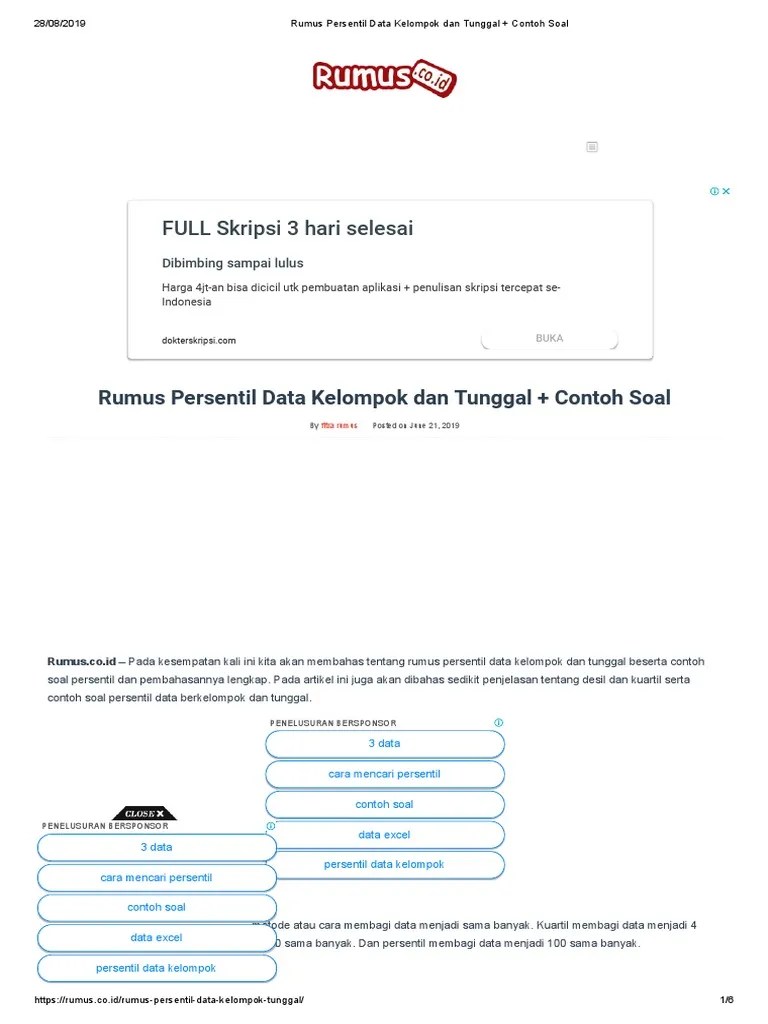 Rumus Biostastistik | PDF