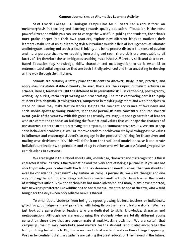 Feature Writing PDF Journalism Metacognition