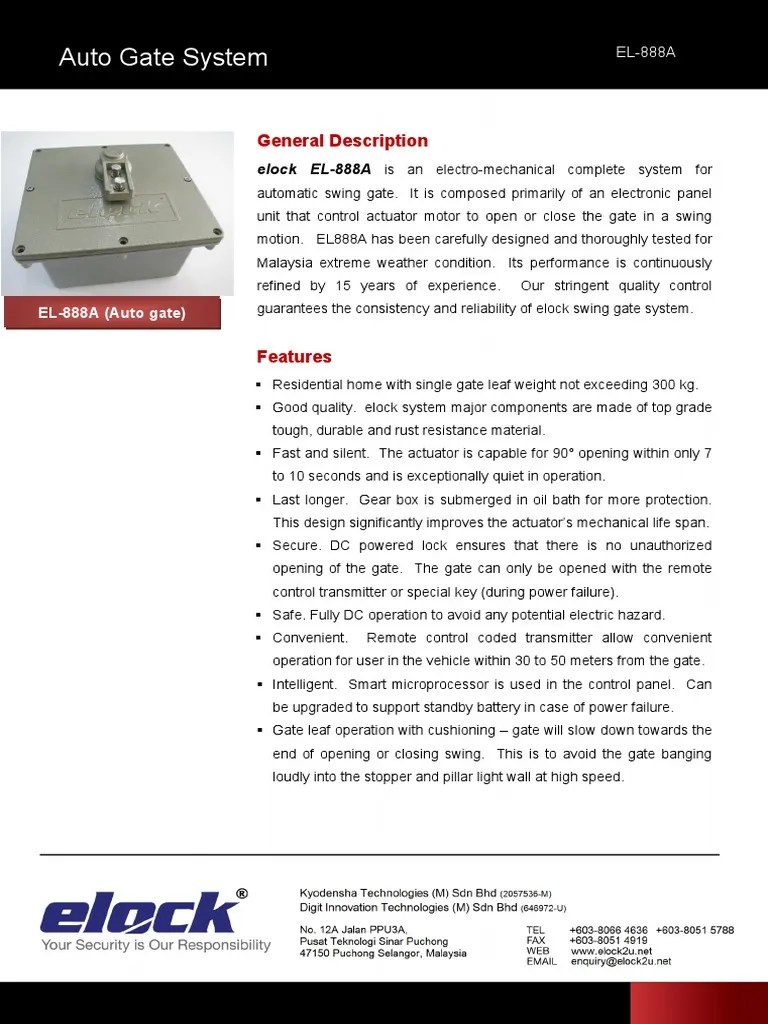 Auto Gate System: General Description | PDF | Power Supply | Electrical