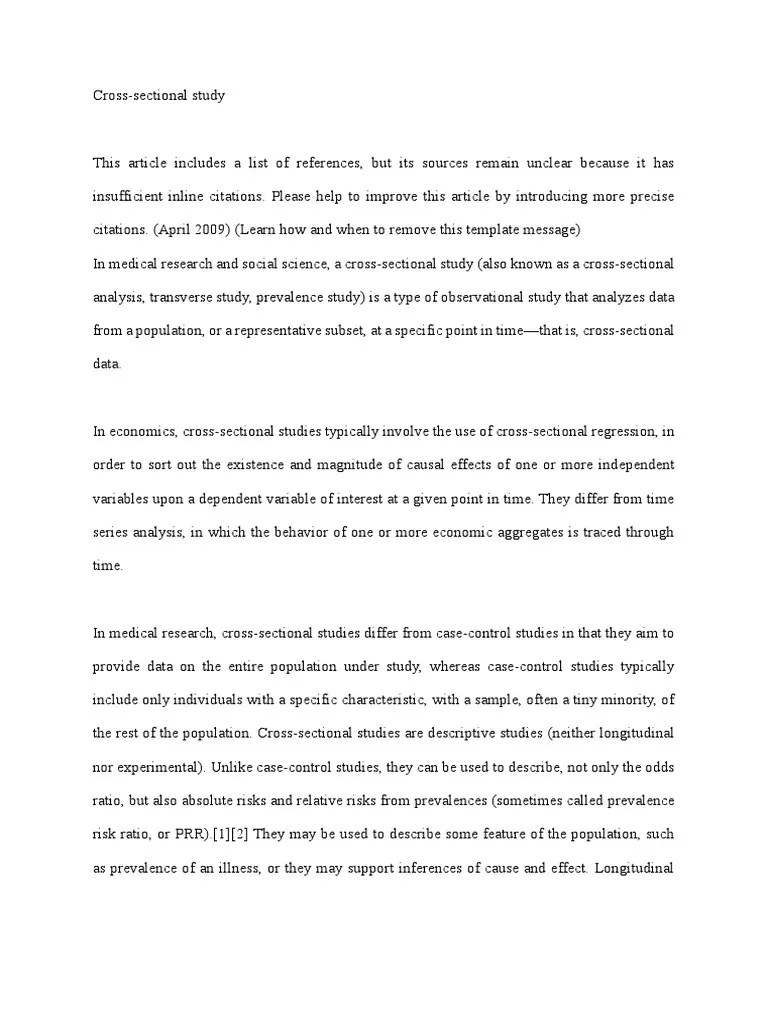 Cross Sectional Study PDF Research Methods Quantitative Research