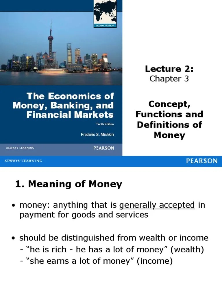 Money and Banking Notes PDF Payment System Money