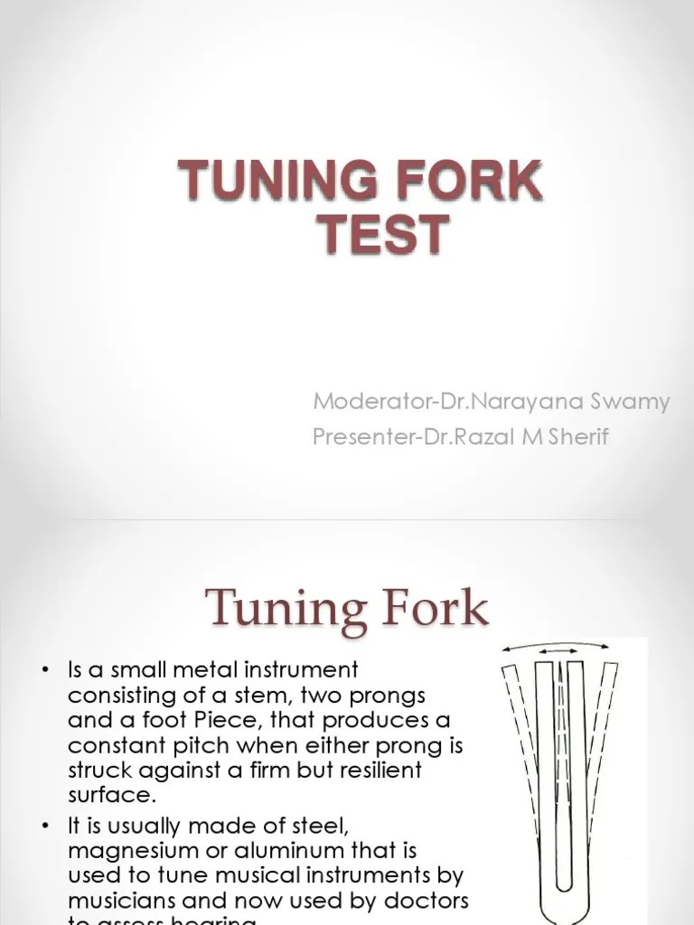 Tuning Fork Test PDF Hearing Auditory System