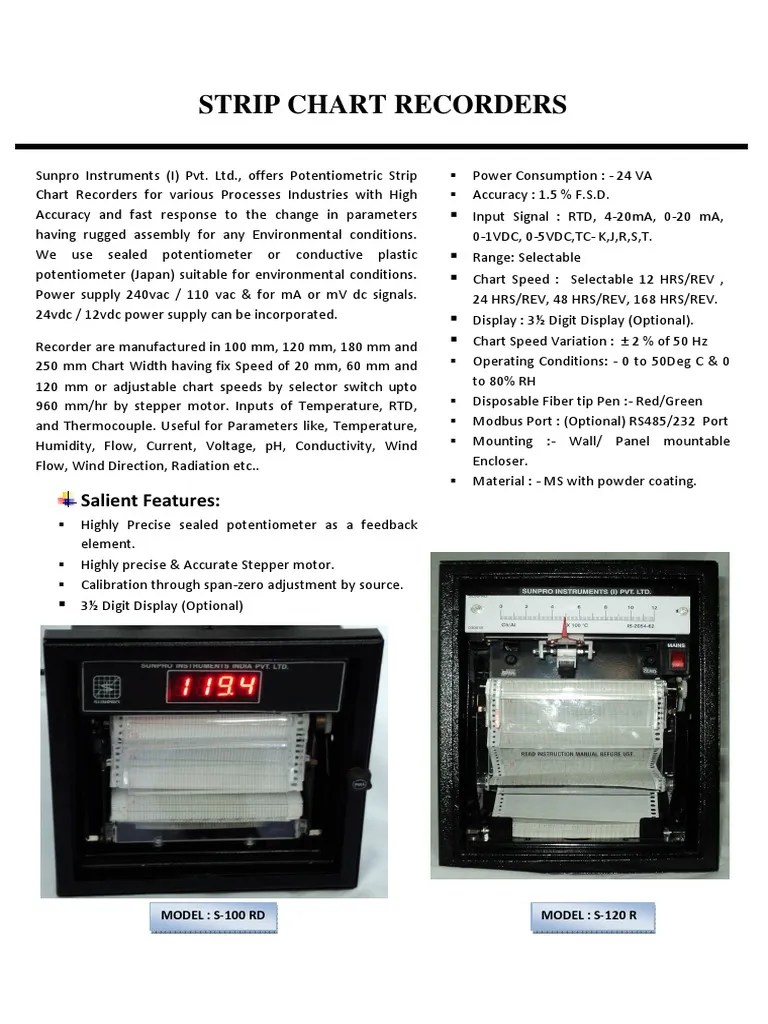 Potentiometric Strip Chart Recorders for Process Industries PDF