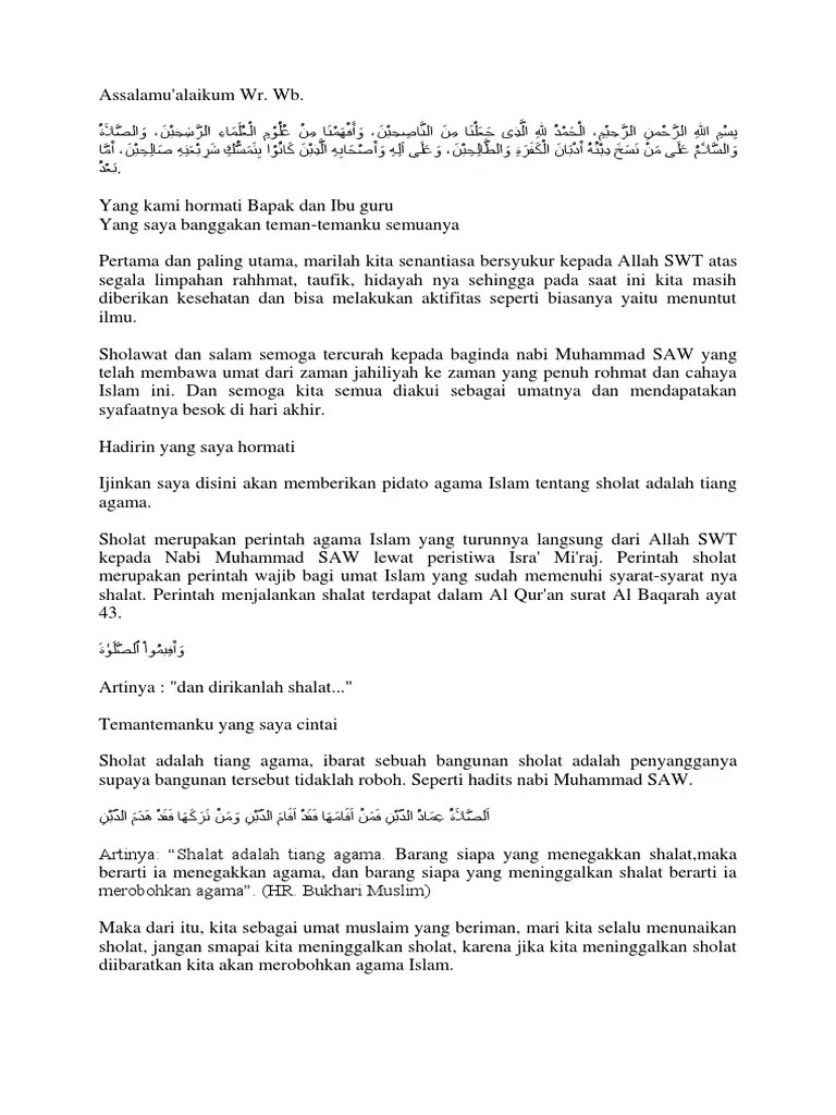 Ceramah Sholat Tiang Agama