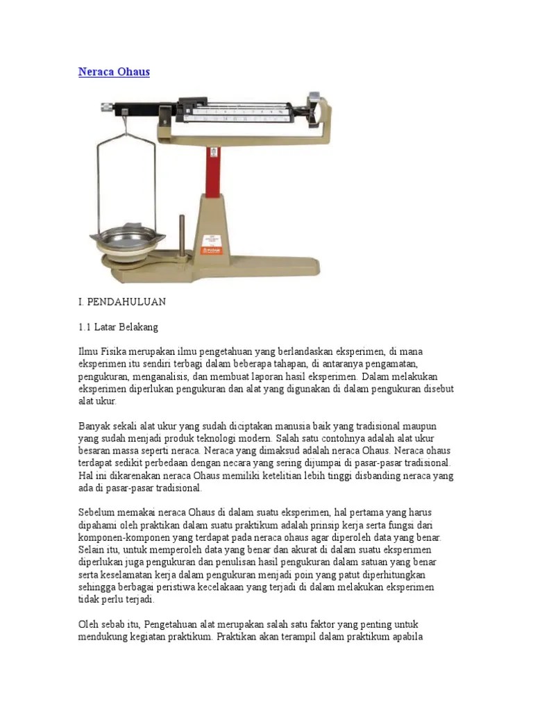 Gambar Berikut Adalah Pengukuran Massa Benda Denga neraca ohaus digunakan untuk mengukur