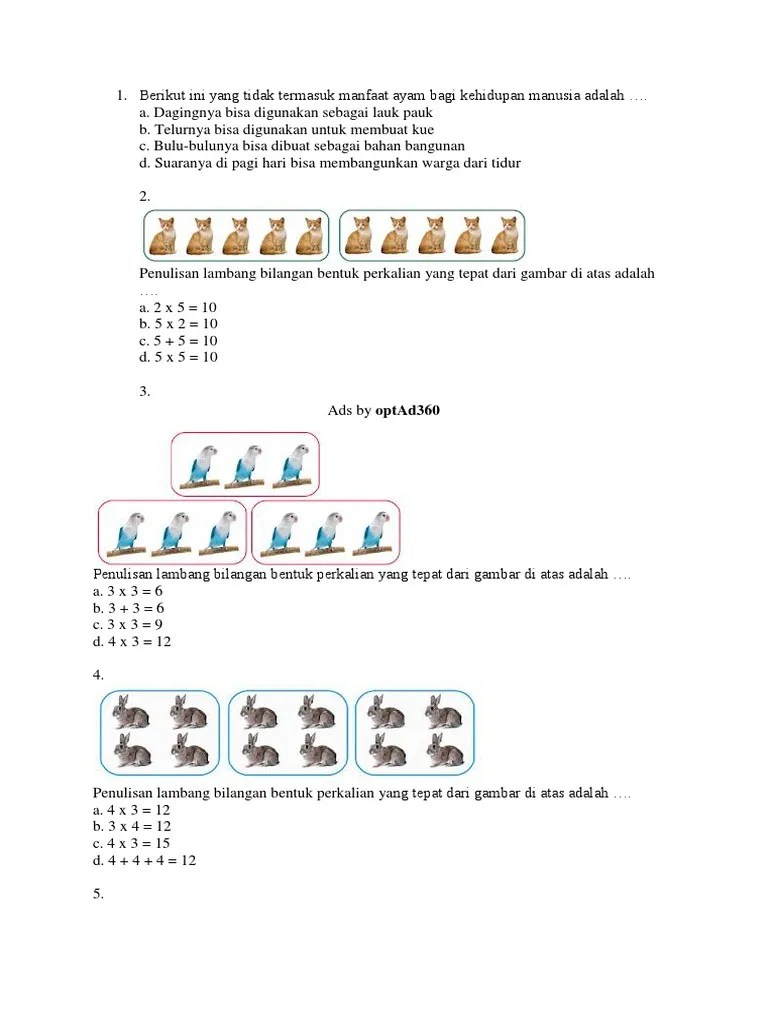 Berikut Ini Yang Tidak Termasuk Manfaat Ayam Bagi Kehidupan Manusia Adalah  | PDF