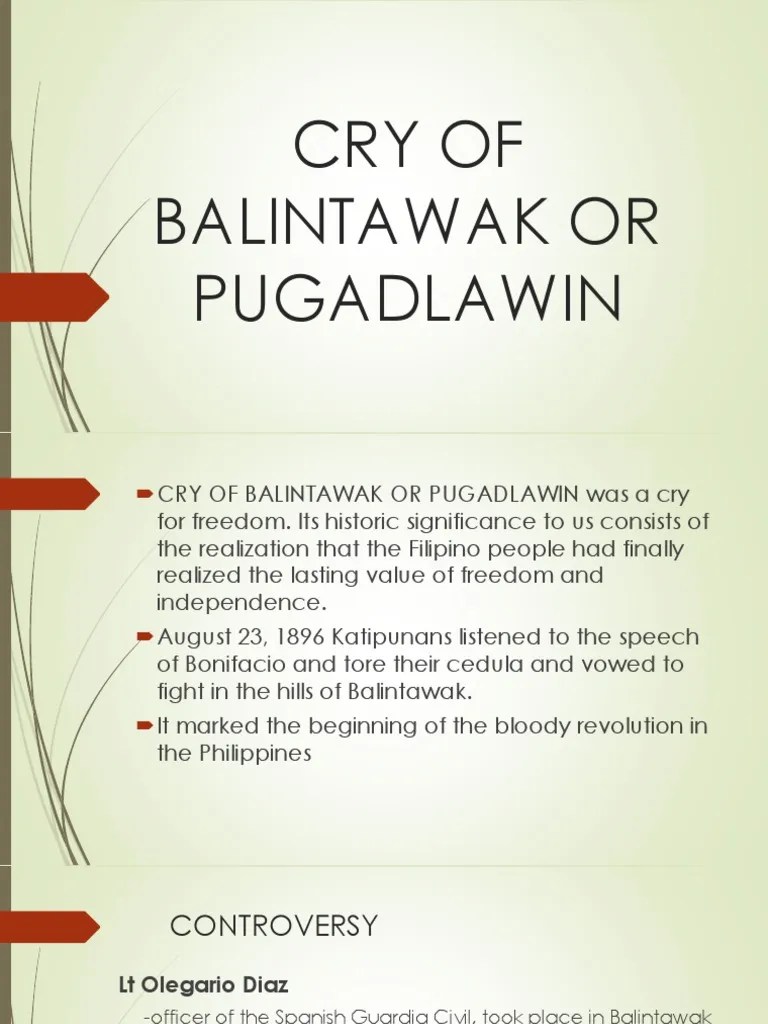 Cry of Balintawak or Pugadlawin PDF