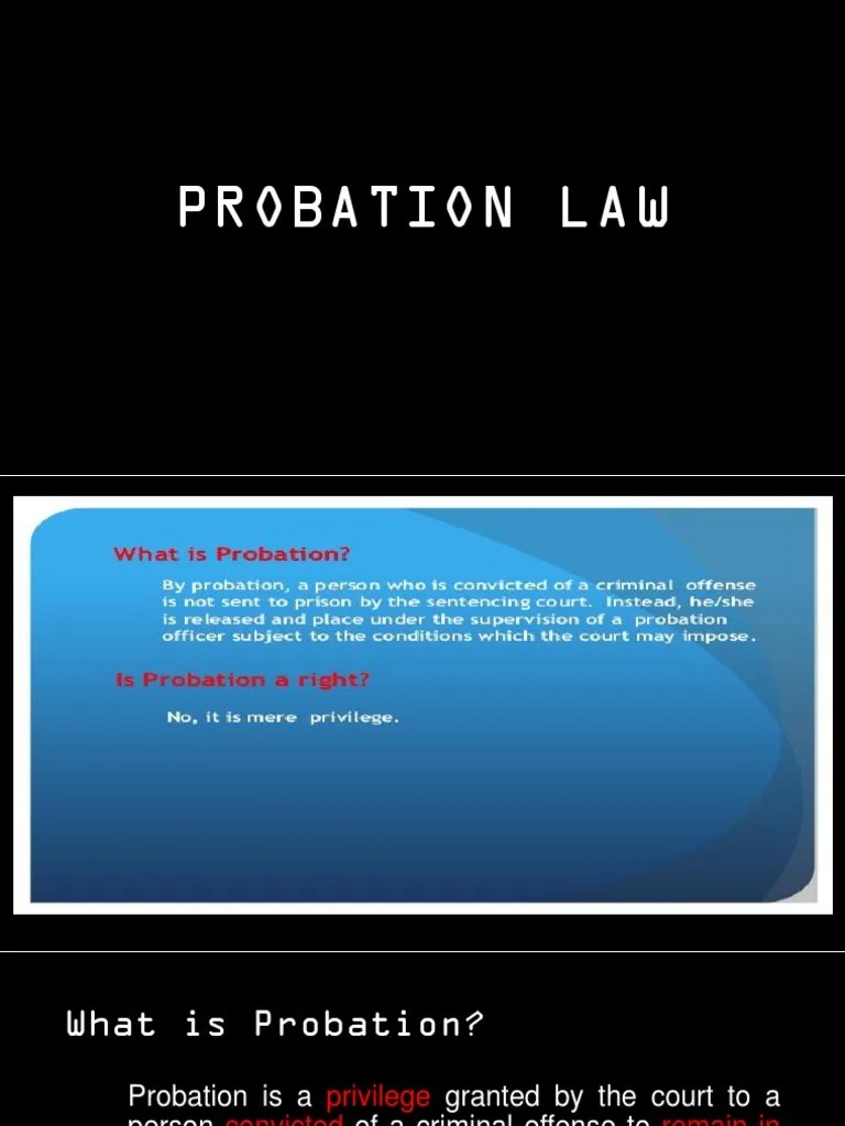 Probation Law PDF Probation Probation Officer