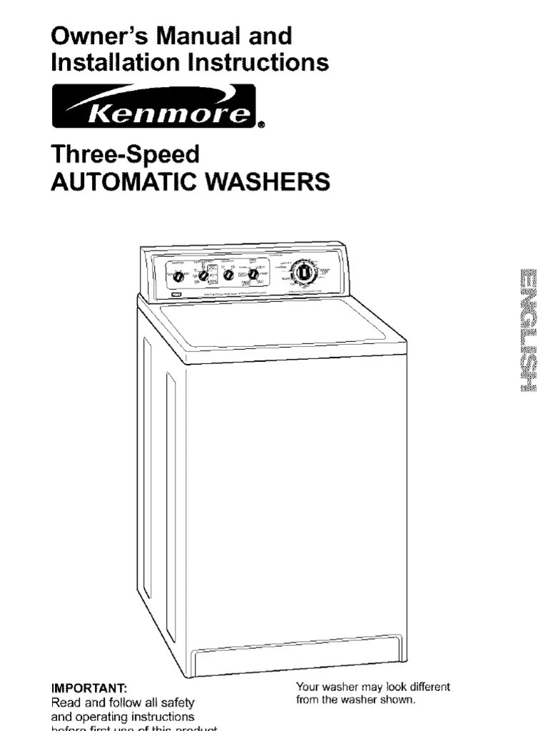 Kenmore Washer Manual | Washing Machine | Electrical Connector