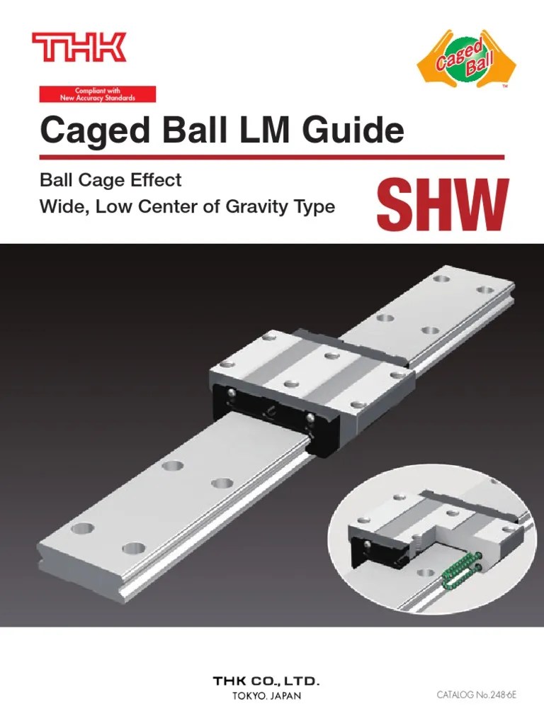 Caged Ball LM Guide Ball Cage Effect Wide, Low Center of Gravity Type