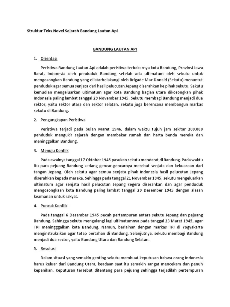 Teks Cerita Sejarah Bandung Lautan Api – Dengan