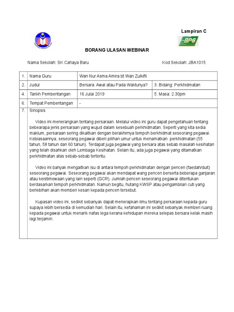 Download Borang Ulasan Webinar