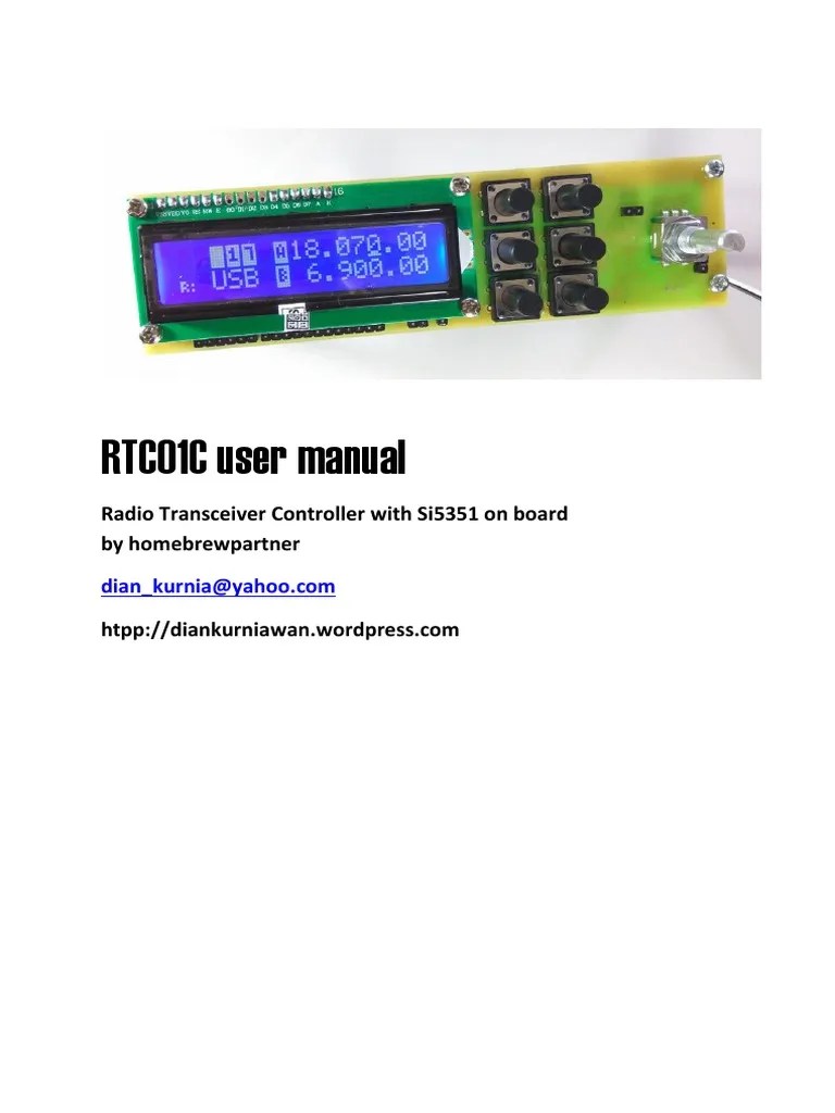 RTC01C User Manual | PDF | Software Defined Radio | Sound Production