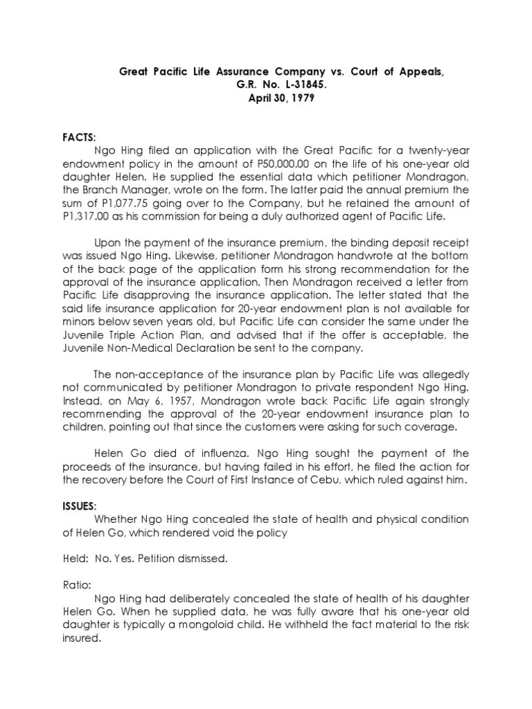 Concealment PDF Life Insurance Insurance