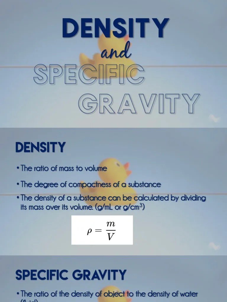 density and specific gravity