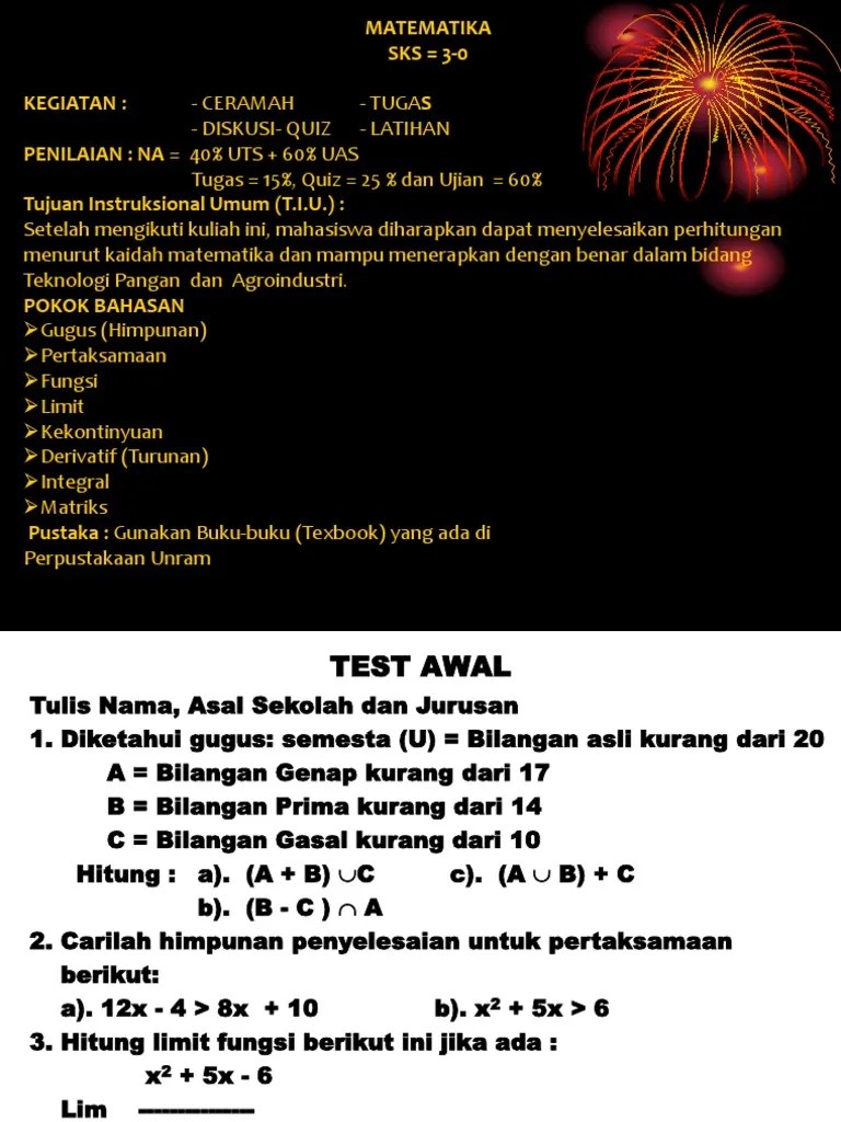 Matematika Dasar Fatepa | PDF