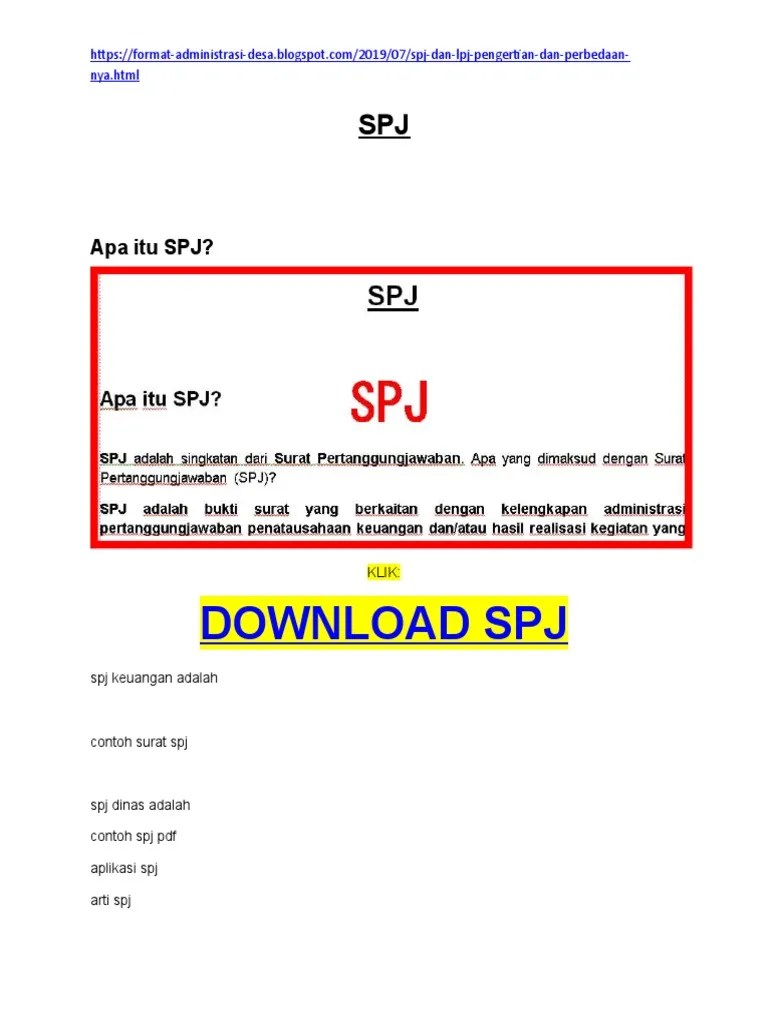 SPJ (Surat Pertanggungjawaban)