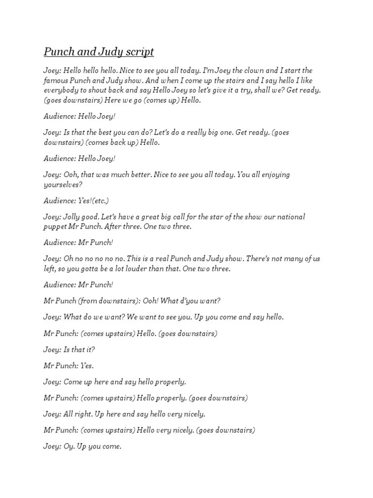 Punch and Judy Script PDF