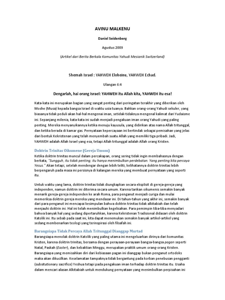 AVINU MALKENU Bahasa Indonesia | PDF