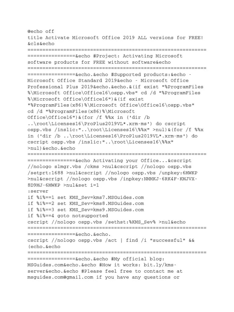 Guide to Activating Microsoft Office 2019 for FREE Using KMS Emulators