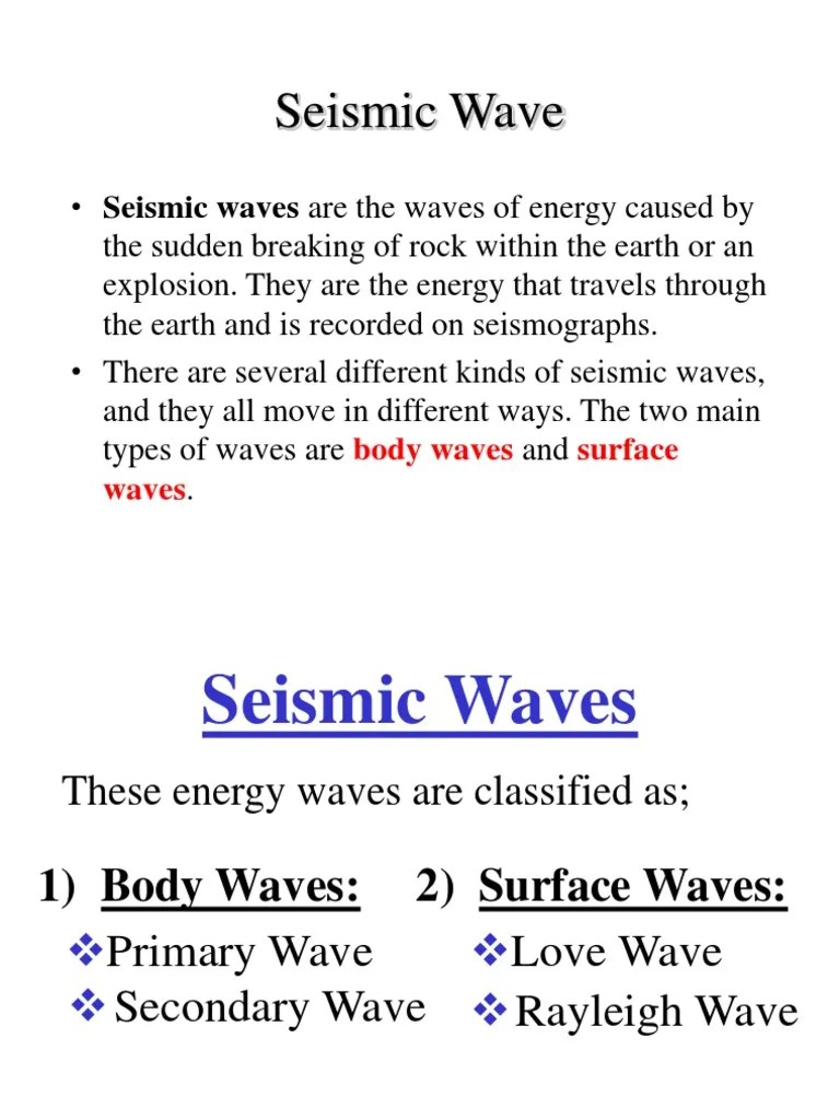 Seismic Wave Body Waves Surface Waves PDF Seismology Waves