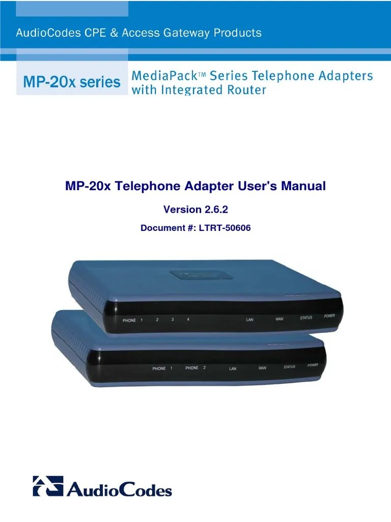 Audiocodes MP 20x Manual PDF Voice Over Ip Ip Address