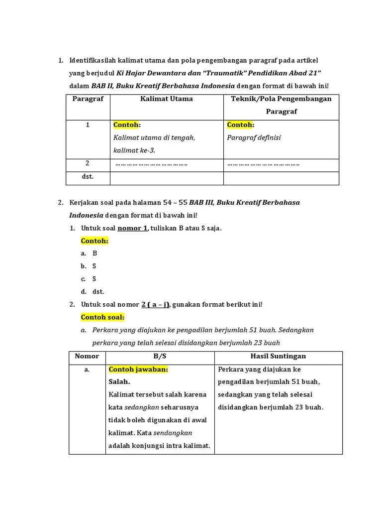 (Soal) KUIS Paragraf Dan Kalimat Efektif | PDF