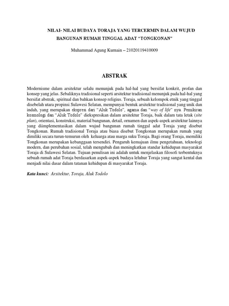 Arsitektur Tradisonal Toraja | PDF
