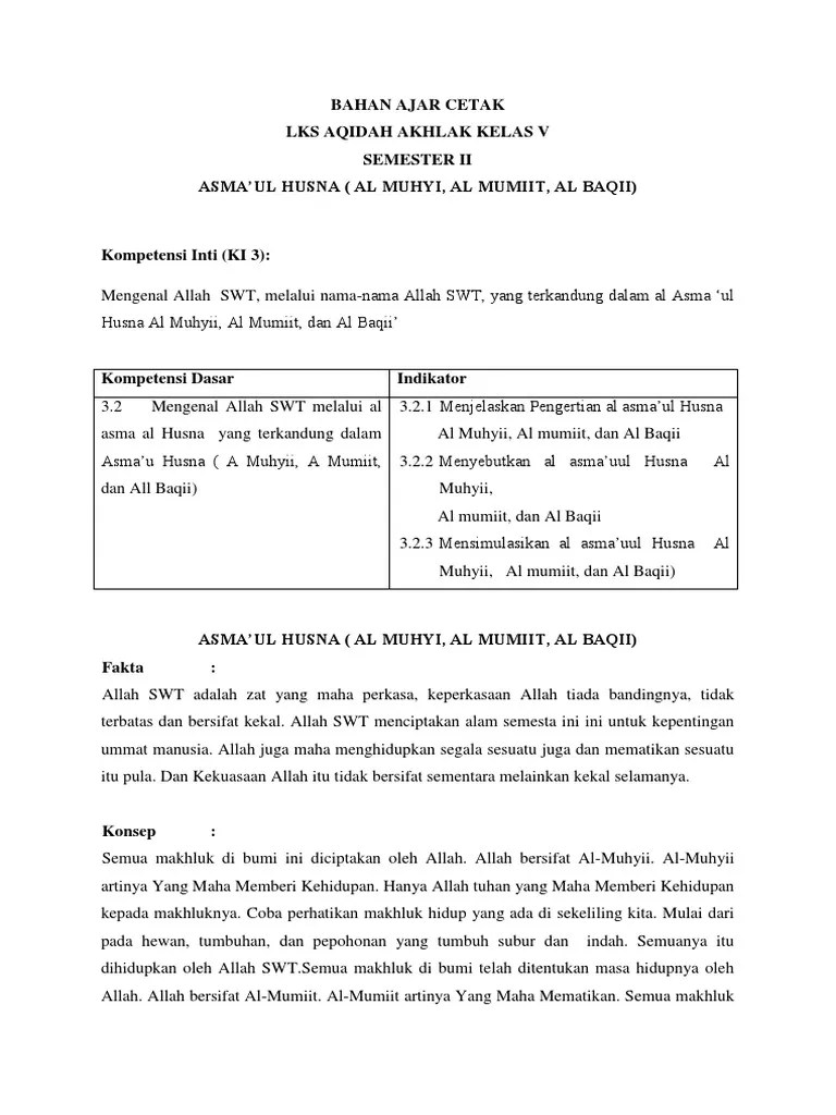 Allah Subhanahu Wa Ta&rsquo;ala Adalah Maha Kekal Dengan Abadi Dan