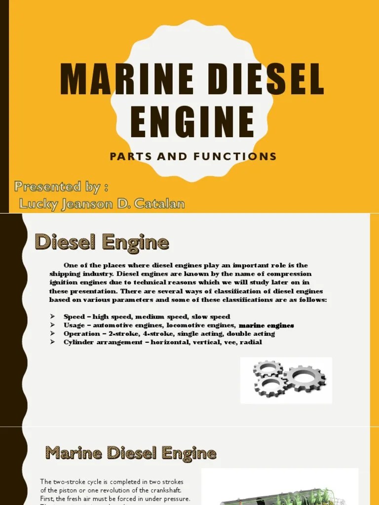 Marine Diesel Engine Parts and Functions PDF Internal Combustion Engine Diesel Engine