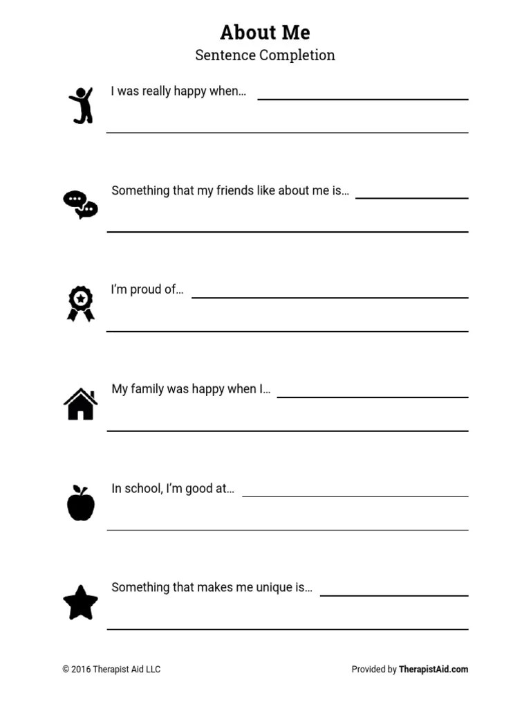 Self Esteem Sentence Completion PDF PDF