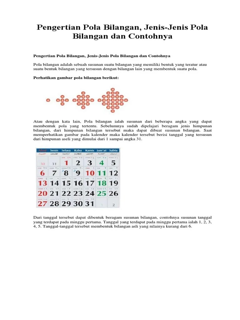Pola Bilangan | PDF