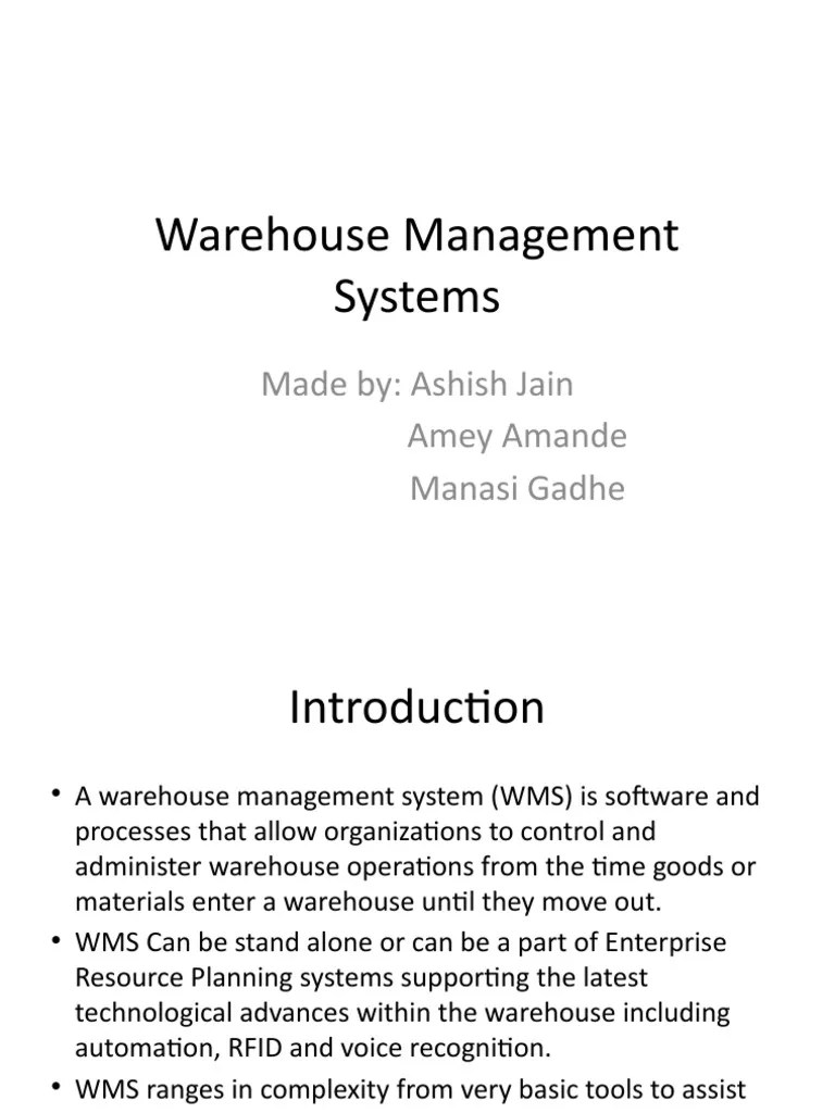 Warehouse Management Systems PDF Warehouse Software As A Service