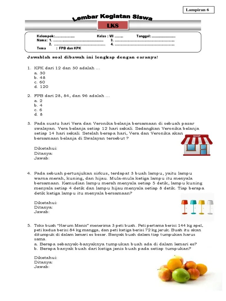 LKS 6 KPK Dan FPB | PDF