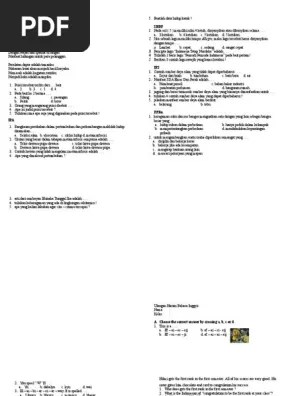 Ulangan Harian Sub Tema 1 | PDF