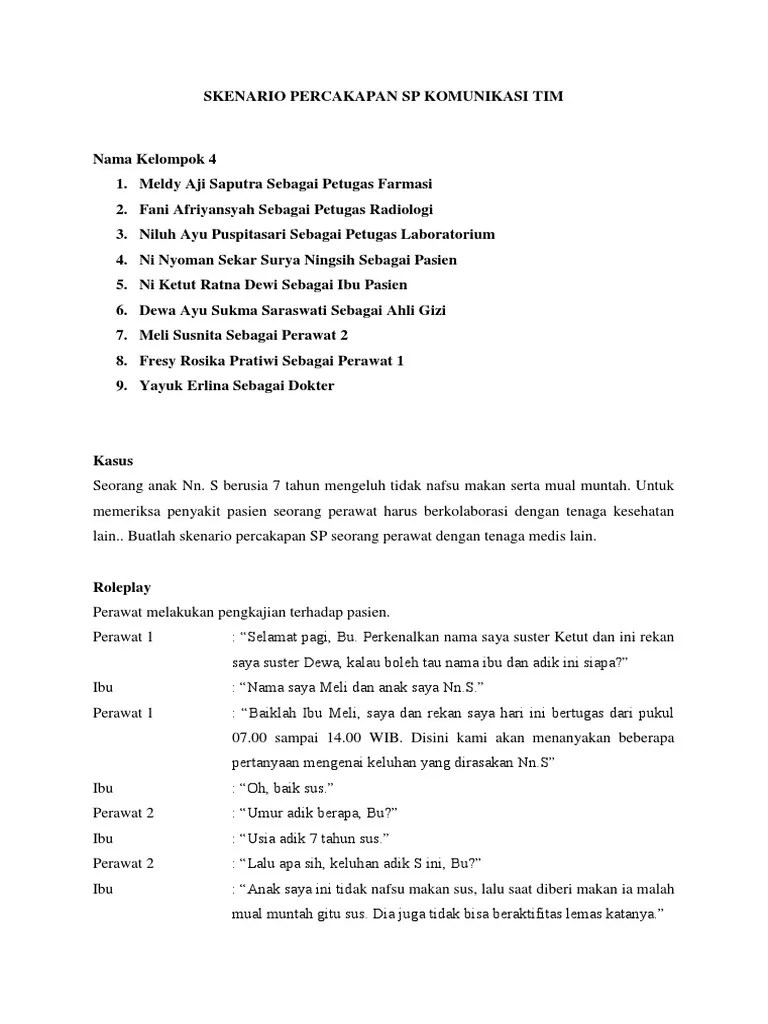 Skenario Percakapan SP Komunikasi Tim-2 | PDF