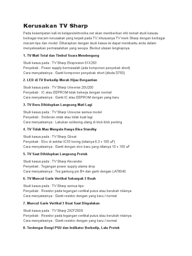 Kerusakan TV Sharp PDF