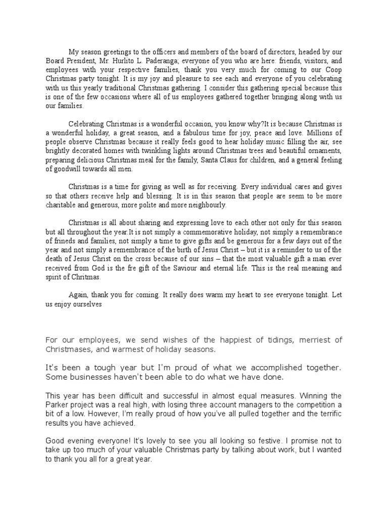 Welcome Speech For Christmas Day Celebration Address for Christmas Party Christmas Music Christmas