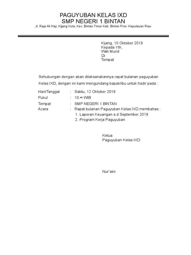√ Contoh Undangan Rapat Umum Pemegang Saham Docx - ONPOS