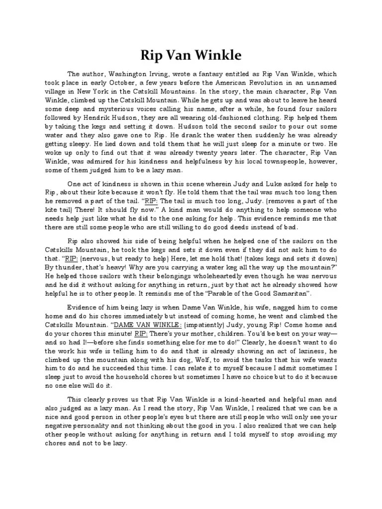 Rip Van Winkle PDF Rip Van Winkle