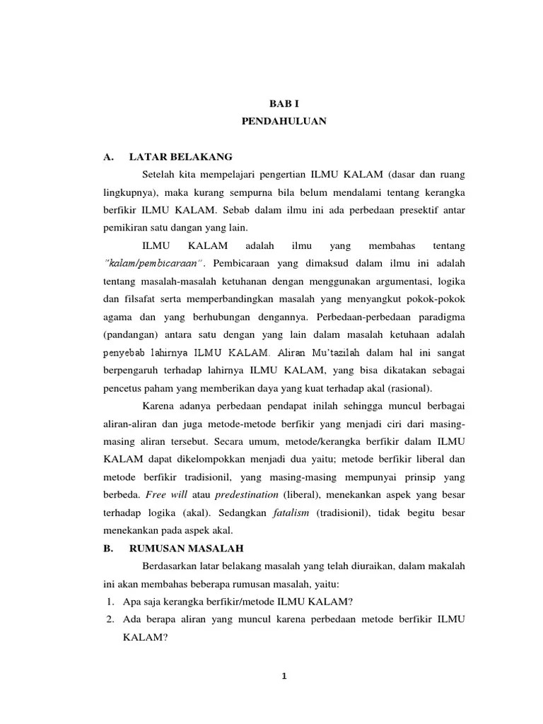Kerangka Berfikir Ilmu Kalam | PDF