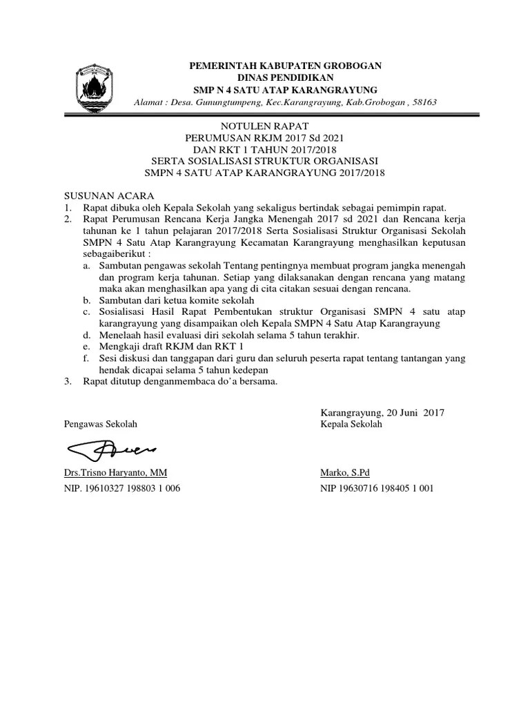 Rapat Perumusan RKJM Dan RKT | PDF