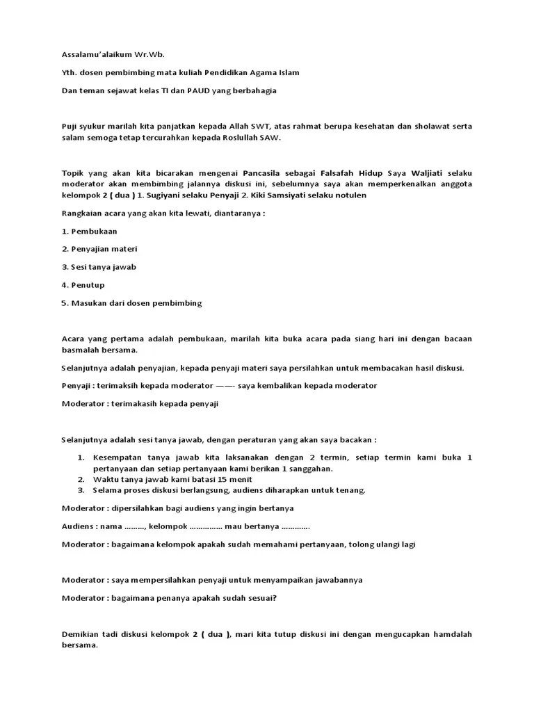 Teks Moderator Forum Online