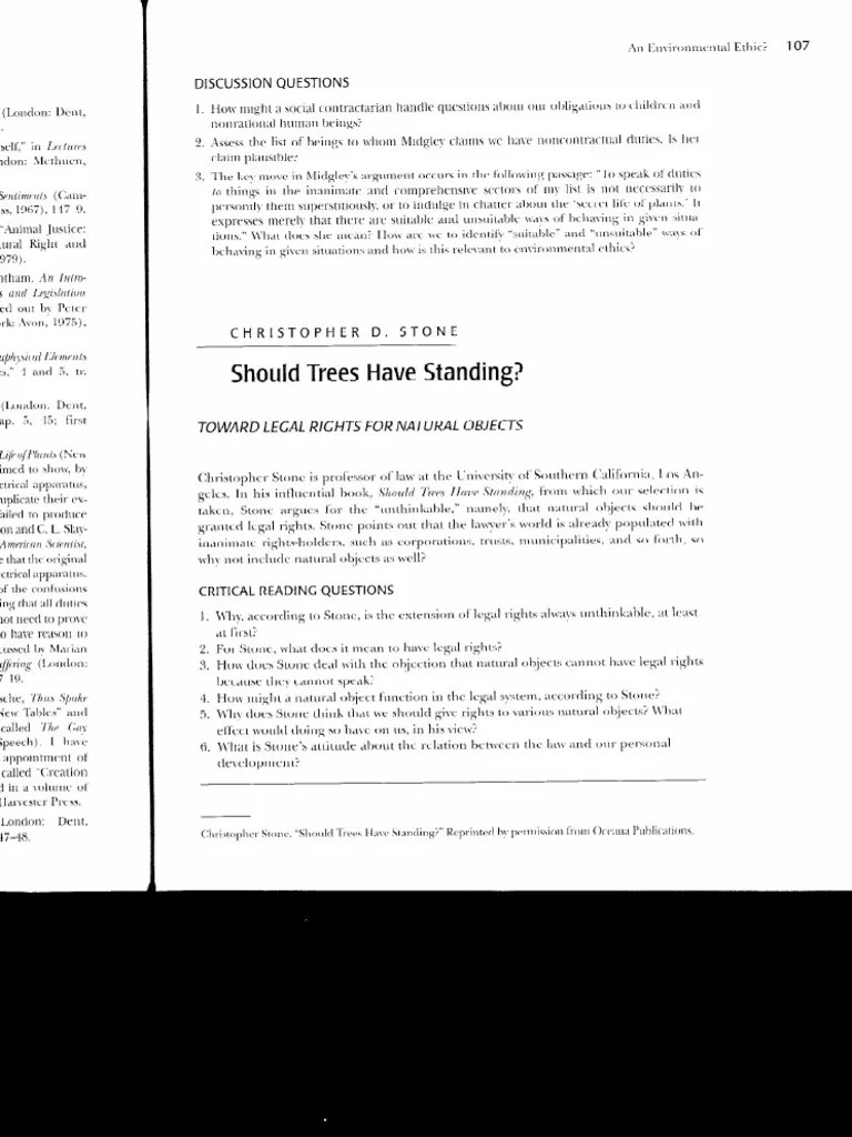 Should Trees Have Standing PDF Justice Crime & Violence