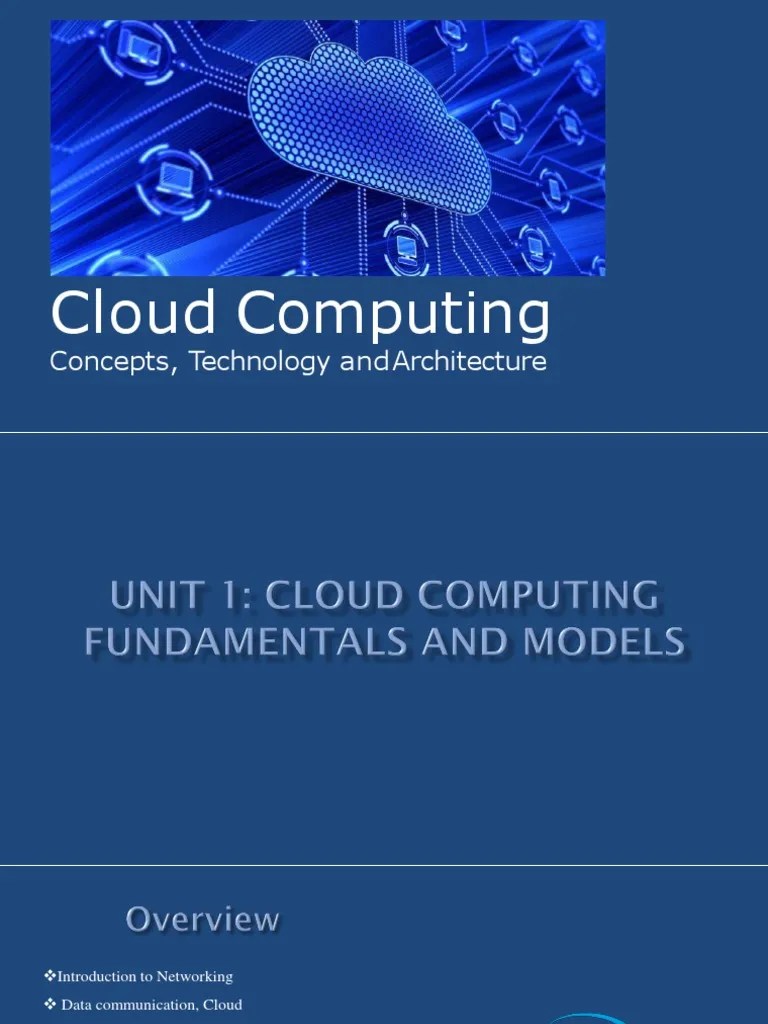 Cloud Computing Concepts, Technology and Architecture Cloud